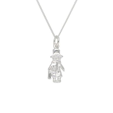 New Sterling Silver Bear Pendant & 14" Chain Necklace