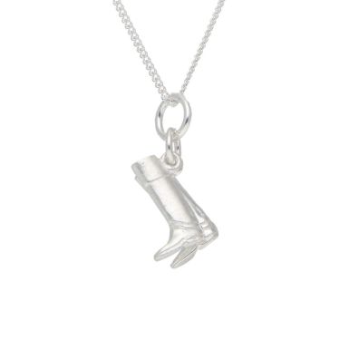 New Sterling Silver Riding Boots Pendant & 18" Necklace