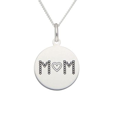 New Sterling Silver Mothers Love Mum Pendant & 18" Necklace