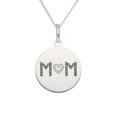 New Sterling Silver Mothers Love Mum Pendant & 18" Necklace