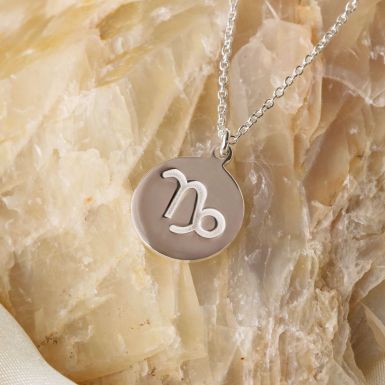 Silver Capricorn Horoscope Pendant & Chain