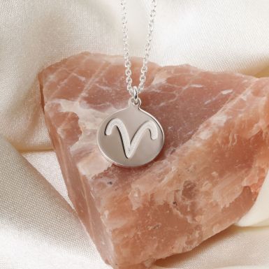 Silver Aries Horoscope Pendant & Chain
