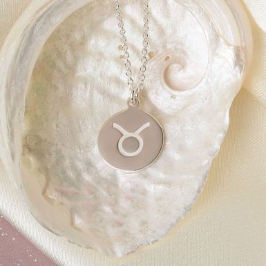 Silver Taurus Horoscope Pendant & Chain