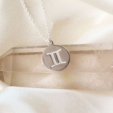 Silver Gemini Horoscope Pendant & Chain
