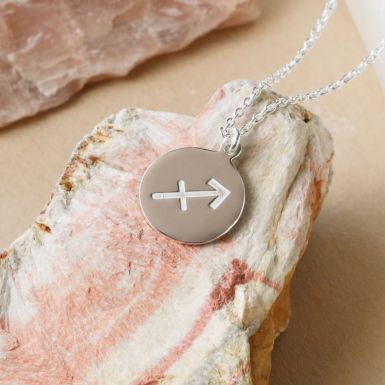 Silver Sagittarius Constellation Cubic Zirconia Pendant & Chain