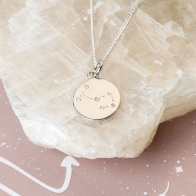 Silver Scorpio Constellation Cubic Zirconia Pendant & Chain