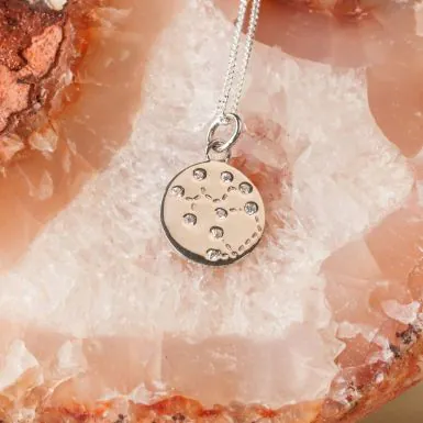 Silver Sagittarius Constellation Cubic Zirconia Pendant & Chain