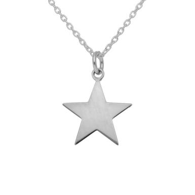 New Sterling Silver Star Pendant & 18" Necklace