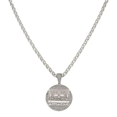 New Sterling Silver Last Supper Pendant & 24" Chain Necklace