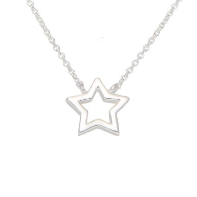 New Sterling Silver 18" Star Necklace
