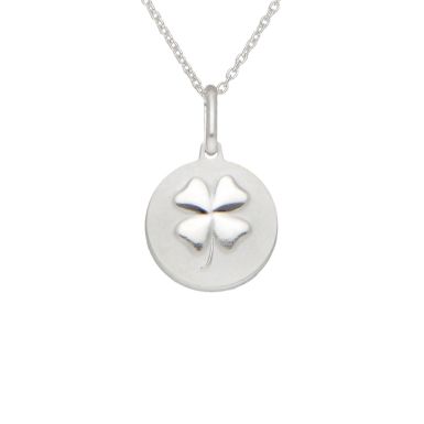 New Sterling Silver 4 Leaf Clover Pendant & 18" Necklace