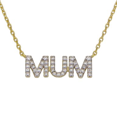 New Gold Plated Silver Cubic Zirconia Mum Chain Necklace
