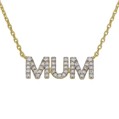 New Gold Plated Silver Cubic Zirconia Mum Chain Necklace