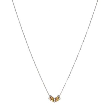 New Sterling Silver 7 Lucky Rings Necklace