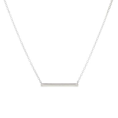 New Sterling Silver Adjustable 17-18" Slim Identity Bar Necklace