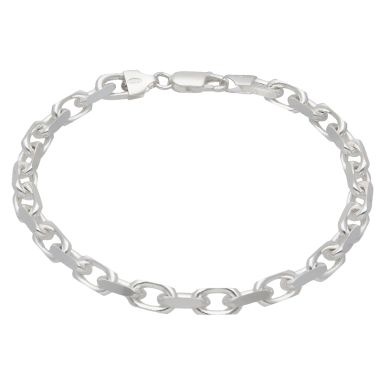 New Sterling Silver Diamond-Cut Cable Link 8.5" Bracelet