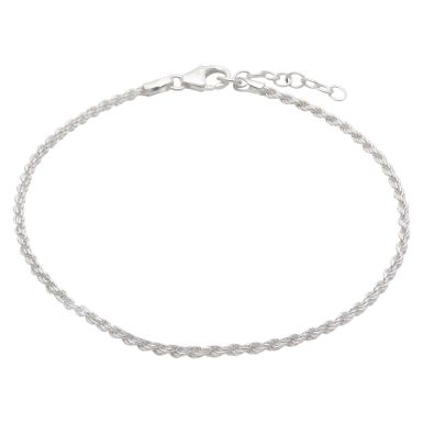 New Sterling Silver 7.5 Inch Rope Bracelet