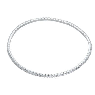 New Sterling Silver Cubic Zirconia Flexi Stretch Line Bracelet