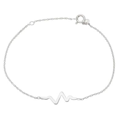 New Sterling Silver Heartbeat Bracelet