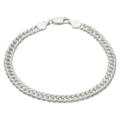 New Sterling Silver 8.5" Double Curb Bracelet