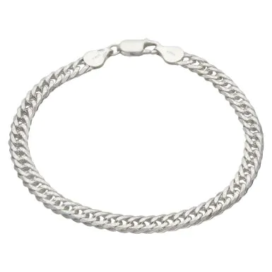 New Sterling Silver 8.5" Double Curb Bracelet
