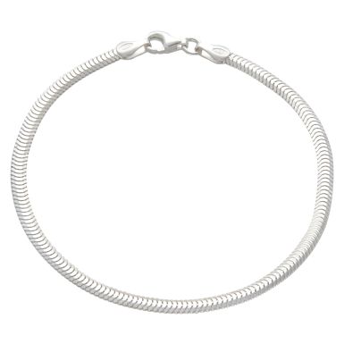 New Sterling Silver 7.5" Flat Snake Link Bracelet