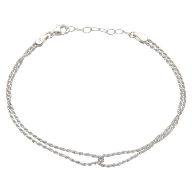 New Sterling Silver Entwined Loop Rope Bracelet