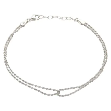 New Sterling Silver Entwined Loop Rope Bracelet