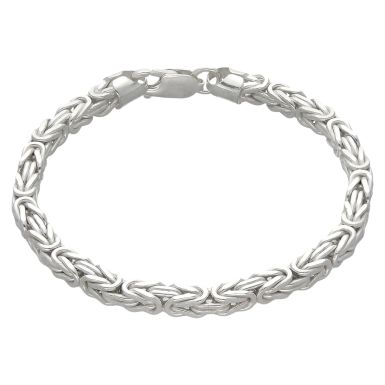New Sterling Silver 8.5" Square Byzantine Link Bracelet 22g