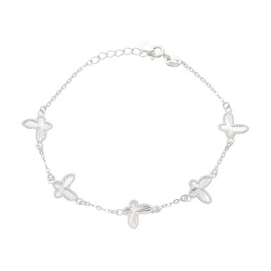 New Sterling Silver Adjustable 7"-7.5" Butterfly Bracelet