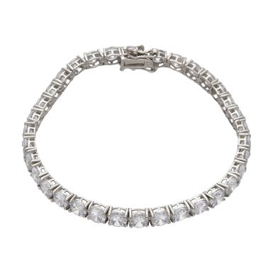 New Sterling Silver 7.5" Cubic Zirconia Tennis Bracelet