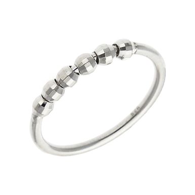 New Sterling Silver Spinning Bead Fidget Ring