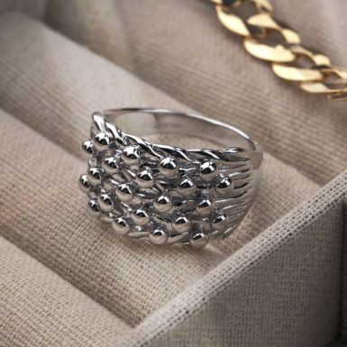 New Sterling Silver 5 Row Keeper Ring
