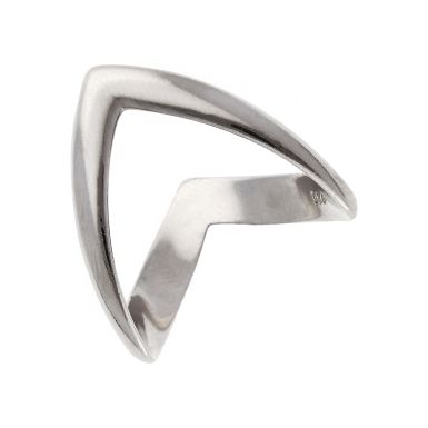 New Sterling Silver Double Wishbone Ring