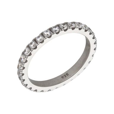 New Sterling Silver Cubic Zirconia Full Eternity Band Ring