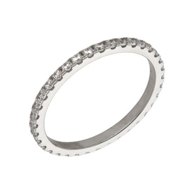 New Sterling Silver Cubic Zirconia Full Eternity Band Ring