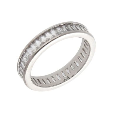 New Sterling Silver Cubic Zirconia Full Eternity Band Ring