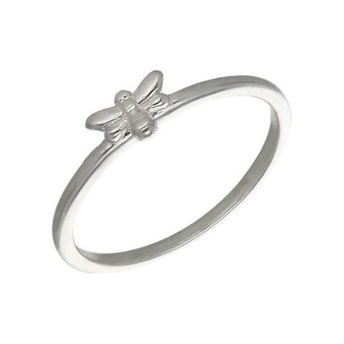 New Sterling Silver Manchester Bee Slim Band Ring