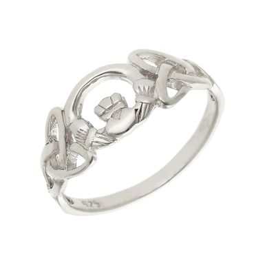 New Sterling Silver Celtic Claddagh Ring
