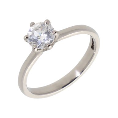 Pre-Owned Palladium 0.70 Carat Diamond Solitaire Ring