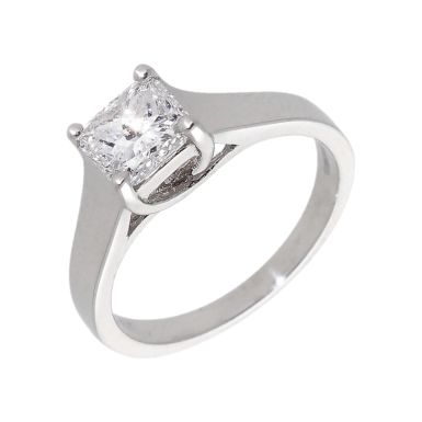 Pre-Owned 14ct Gold 1.00ct Princess Cut Diamond Solitaire Ring