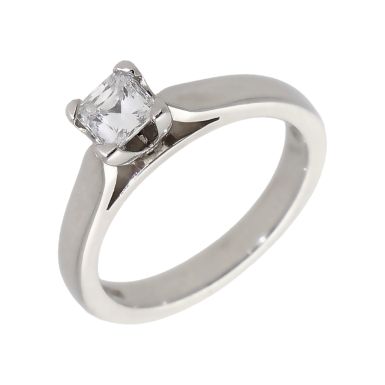 Pre-Owned Platinum 0.40 Carat Criss-Cut Diamond Solitaire Ring