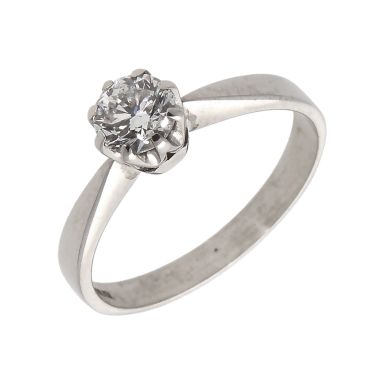 Pre-Owned 18ct White Gold 0.55 Carat Diamond Solitaire Ring