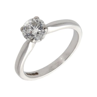 Pre-Owned 18ct White Gold 0.72ct Diamond Solitaire Ring