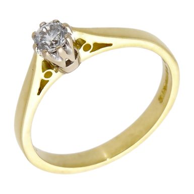 Pre-Owned 18ct Yellow Gold 0.19ct Diamond Solitaire Ring