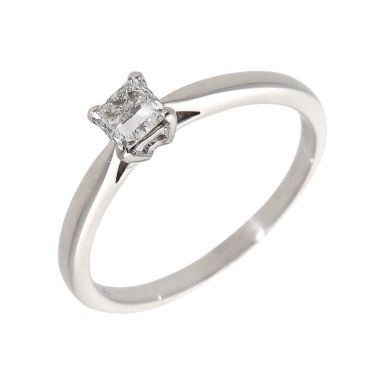 Pre-Owned 18ct Gold 0.45ct Princess Cut Diamond Solitaire Ring