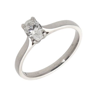 Pre-Owned Platinum 0.52ct Oval GIA Diamond Solitaire Ring