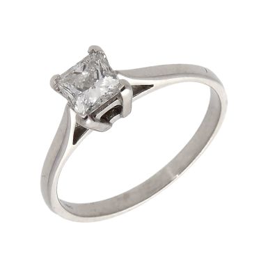 Pre-Owned 18ct Gold 0.51ct Princess Cut Diamond Solitaire Ring