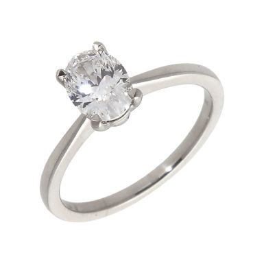 Pre-Owned Platinum GIA 1.00ct Oval Diamond Solitaire Ring