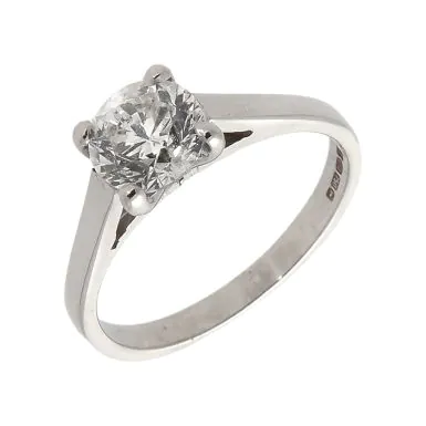 Pre-Owned 18ct White Gold 0.96ct Diamond Solitaire Ring